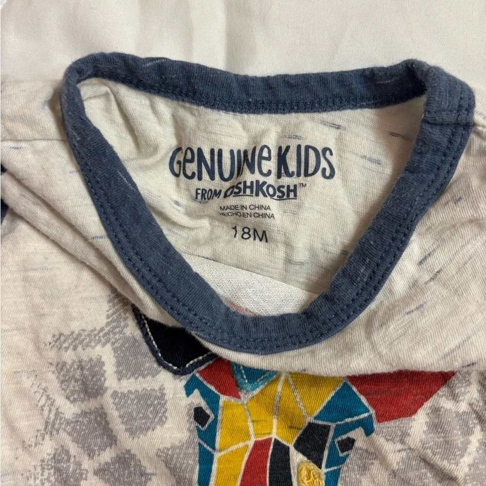 Set of 2 18M OshKosh B'gosh Kids Short Sleeve Tees - Multicolor and Blue